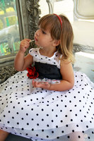 Детское платье "Красотка" Белое в черный горох KD-234 