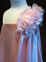 Праздничное платье для девочки на Одно плечо с Цветами (Розовое) KD-289
