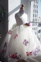 Нарядное платье для девочки с Сиреневыми Лепестками роз KD-160
