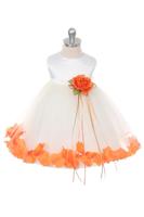 Платье для новорожденной девочки с Оранжевыми Лепестками Роз KD-160B