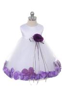 Платье для новорожденной девочки с Темно-Лавандовыми Лепестками Роз KD-160B