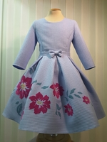 Платье для девочки с длинным рукавом "Вероника" Голубое 2115