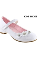 Нарядные туфли для девочки на каблуке Белые DM-ELLA