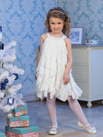 Нарядное платье для девочки "Амбрелла" Молочное 8055