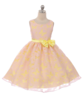 Нарядное платье для девочки "Мотылек" Розовое 382