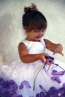 Детское платье с Лепестками Темно-Лавандовой розы  KD-160