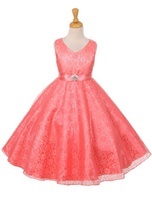 Нарядное платье для девочки "Хизари" Коралловое GG-3511
