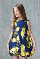 Платье для девочки из хлопка "Тюльпан в лимонах" 9612144