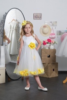 Праздничное платье для девочки с Желтыми Лепестками KD-160