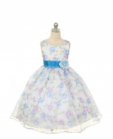 Платье для девочки "Цветочное" голубое KD-199B-BLU