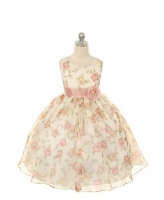Праздничное платье для девочки "Цветочное" розовое KD-199