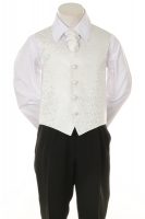 Детская жилетка с галстуком для мальчика Белая V-002
