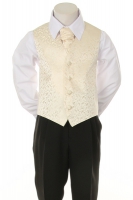 Детская жилетка с галстуком для мальчика Молочная V-002
