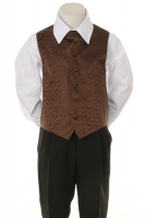 Детская жилетка с галстуком для малыша Шоколадная V-002