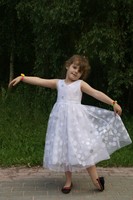 Нарядное платье для девочки "Арлекино" Белое 0351