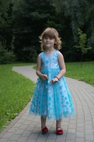 Нарядное платье для девочки "Арлекино" Бирюзовое 0351