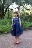Праздничное платье для девочки Карнавальная бабочка Темно синее 1207