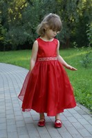 Праздничное платье для девочки Бабочка Красное 1198