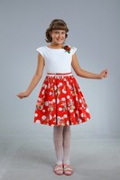 Платье для девочки "Герда" Красное 0747