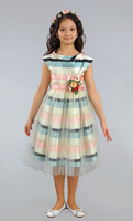 Нарядное платье для девочки с вуалью "Селин" Молочное 3975