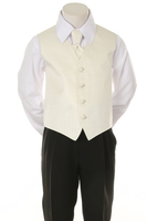 Детская жилетка с галстуком для мальчика "Точка" Молочная V-001