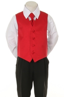 Детская жилетка с галстуком для малыша "Точка" Красная V-001