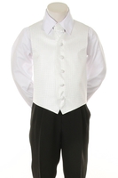 Детская жилетка с галстуком для малыша "Точка" Белая V-001