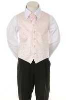 Детская жилетка с галстуком для мальчика Нежно-розовая V-002