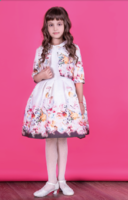 Праздничное платье для девочки с болеро "Лина " Молочное 0116