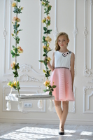 Праздничное платье для девочки Розовое 322